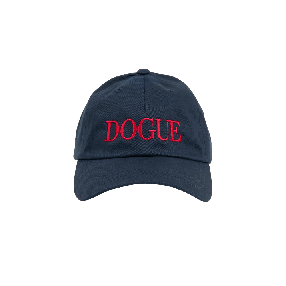 DOGUE Navy Cap with Red Logo Embroidery