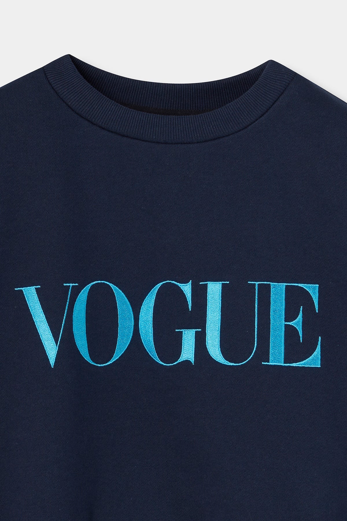 『VOGUE』ロゴ クロップドスウェット ネイビー×スカイブルー - Image 4
