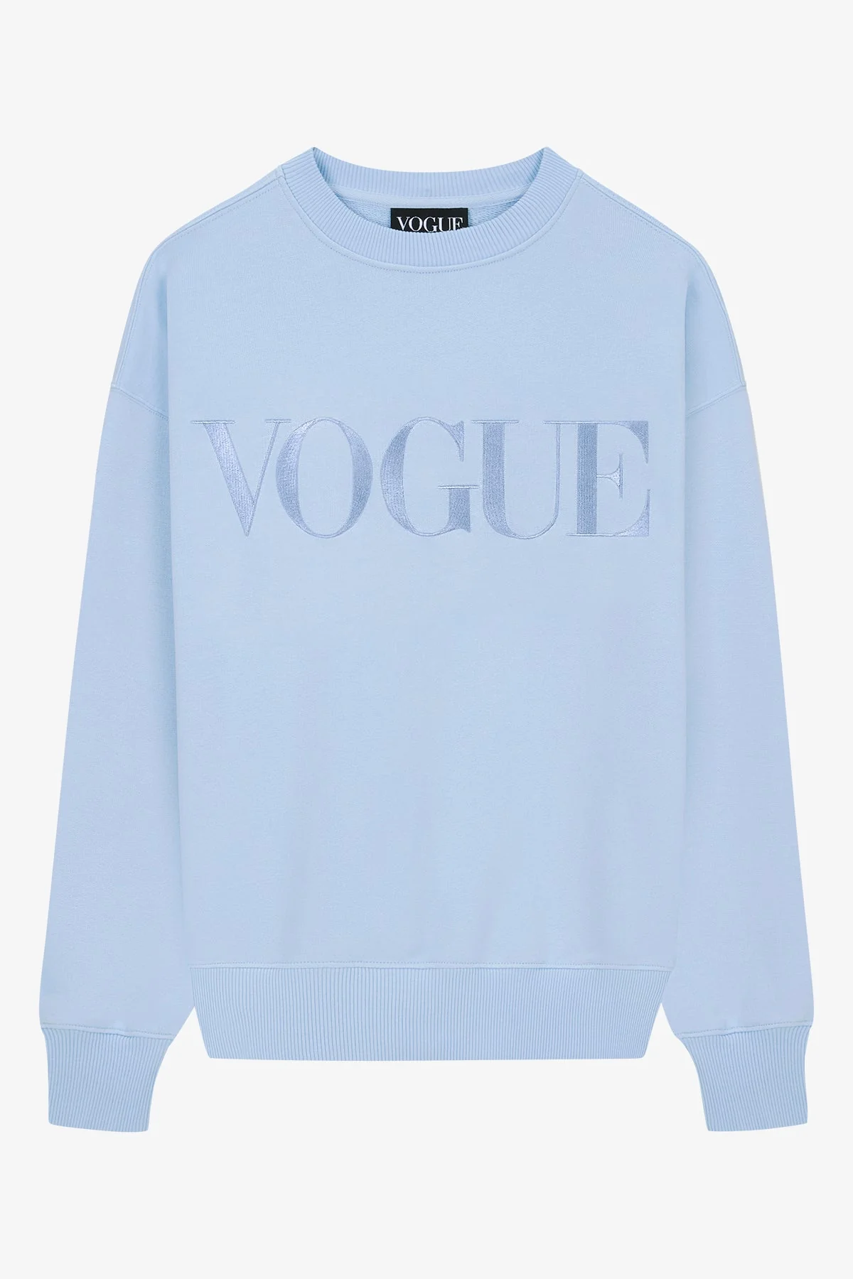 VOGUE Sweatshirt Light Blue Embroidered Logo