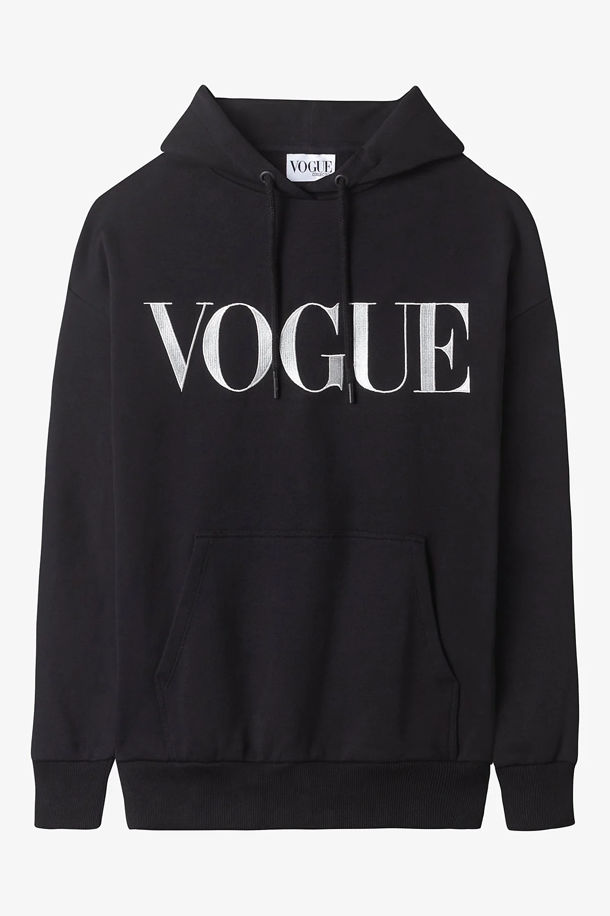 VOGUE Hoodie Black Embroidered Logo