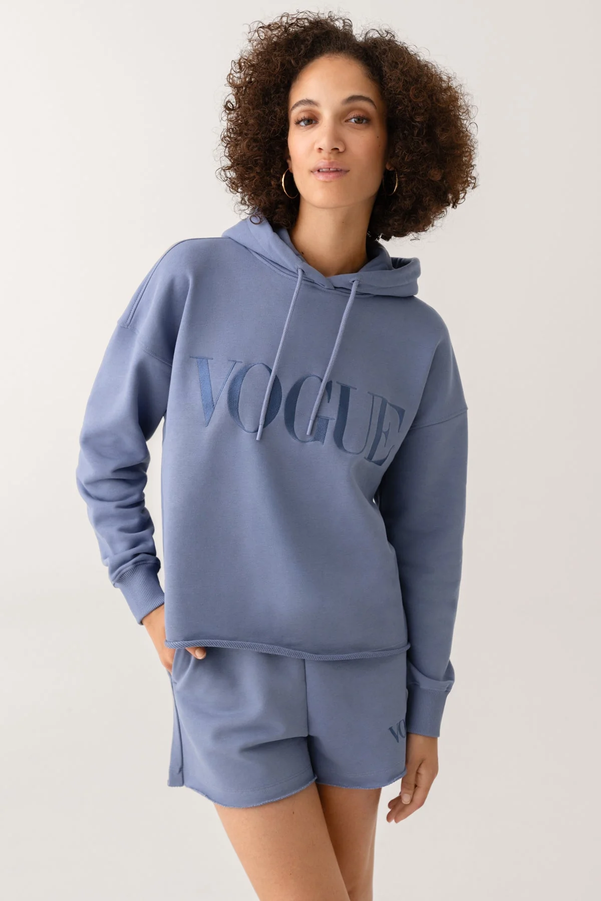 VOGUE Hoodie Denim Blue Open Edge - Image 3