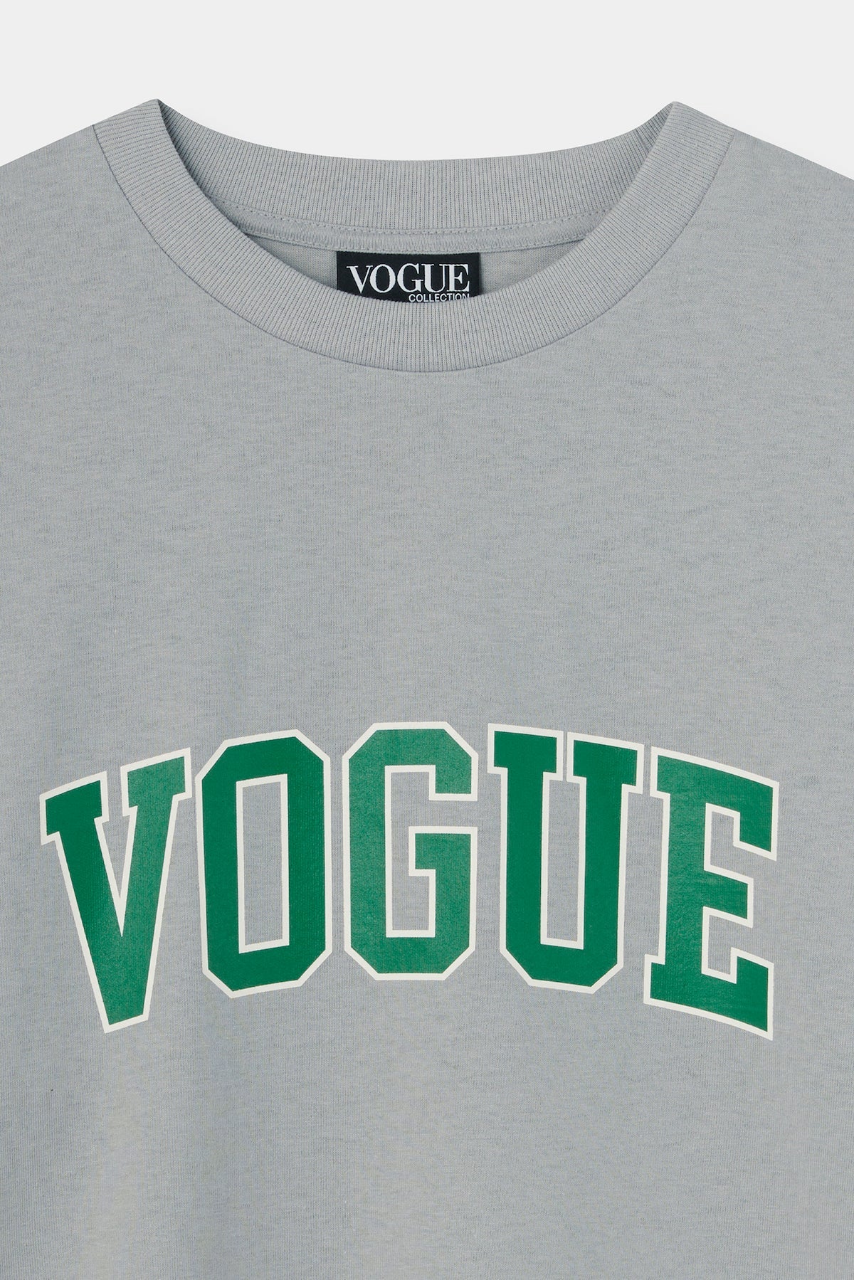 『VOGUE』カレッジロゴ ロングTシャツ グレー×フォレストグリーン - Image 4