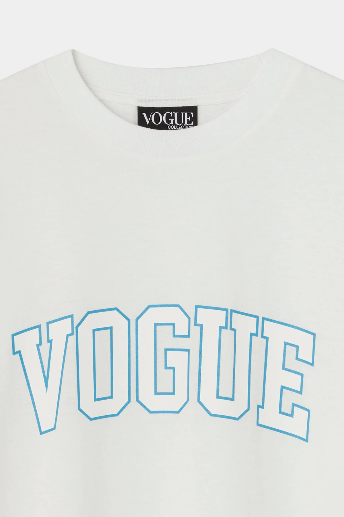 『VOGUE』カレッジロゴ ロングTシャツ ホワイト×ネイビー - Image 4