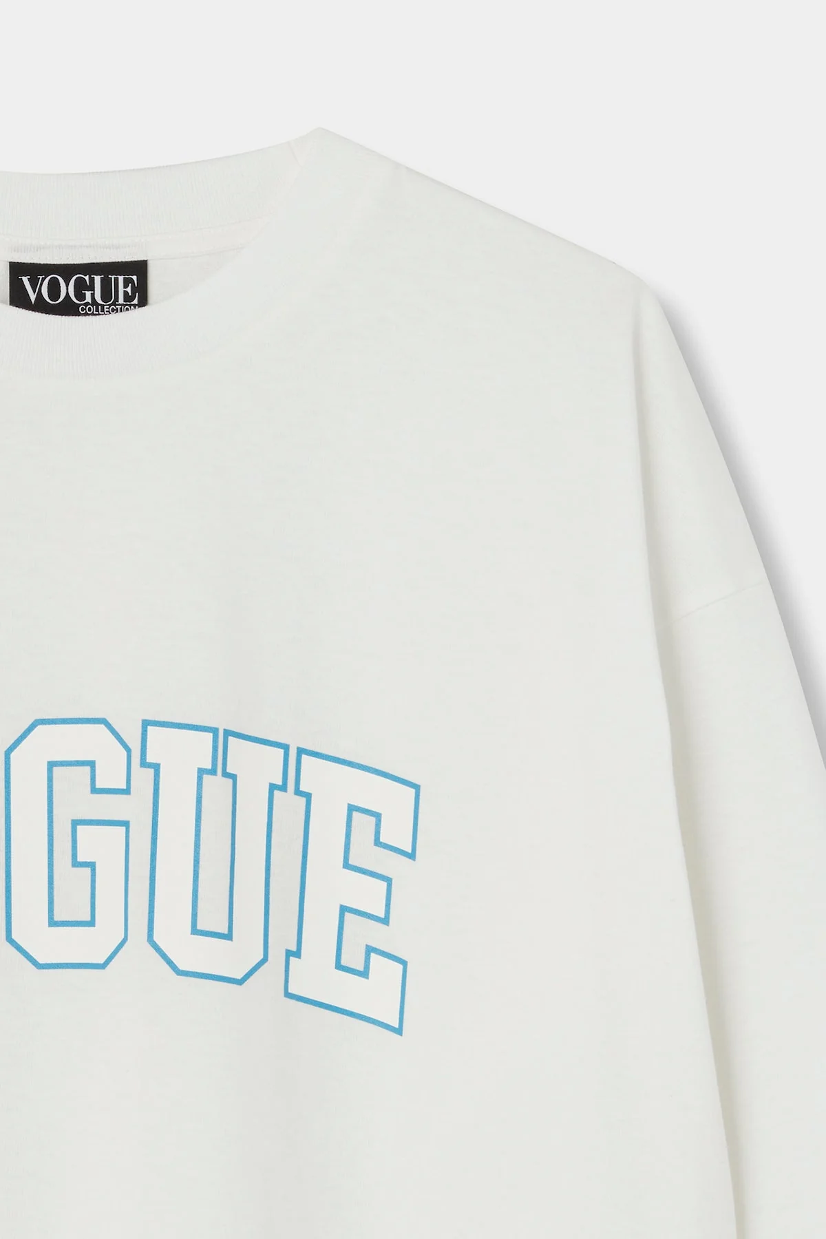 『VOGUE』カレッジロゴ ロングTシャツ ホワイト×ネイビー - Image 6