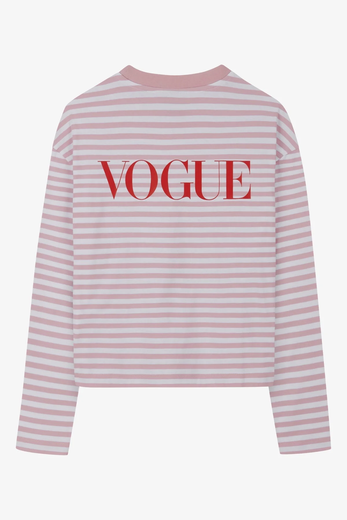 VOGUE Striped Long Sleeve Top Striped Pink