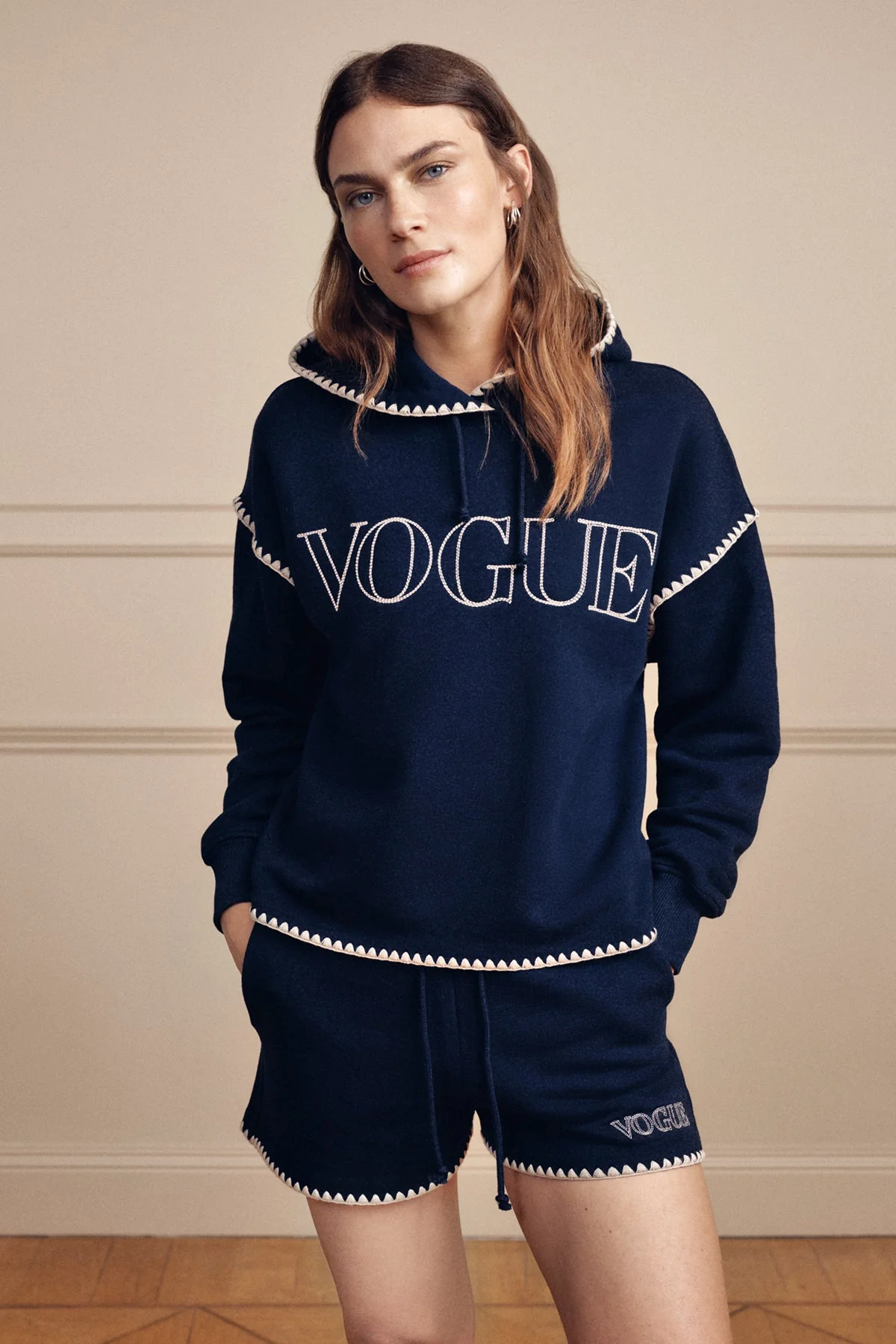 VOGUE Midnight Blue Shorts Embroidered Logo - Image 3