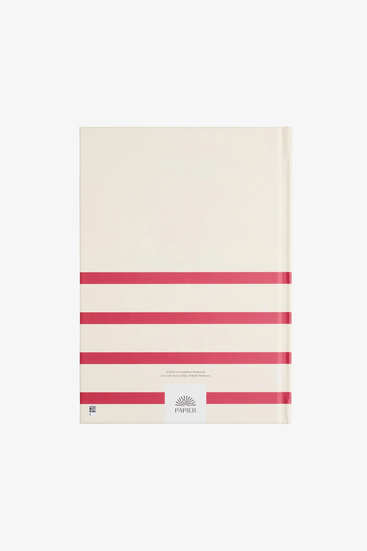 VOGUE Notebook Red and Cream Striped - Image 3