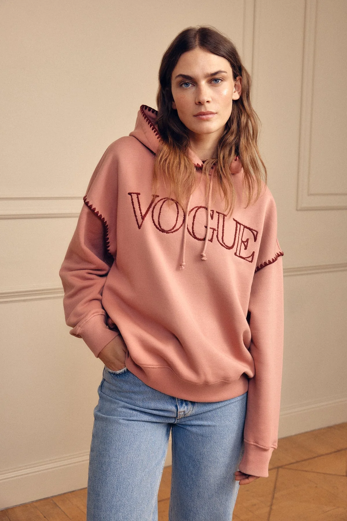 VOGUE Oversized Hoodie Ash Rose - Image 2