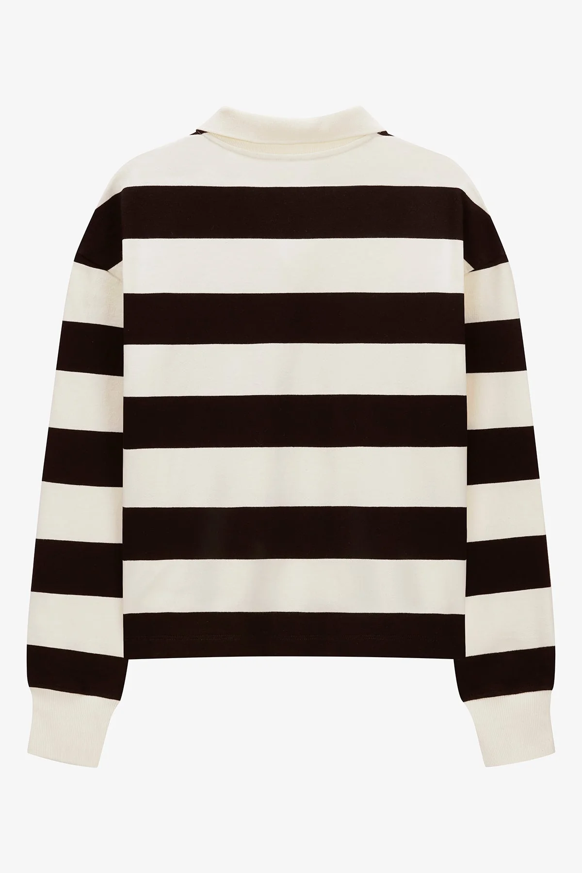 VOGUE Polo Sweatshirt Cream and Black Stripes - Image 5