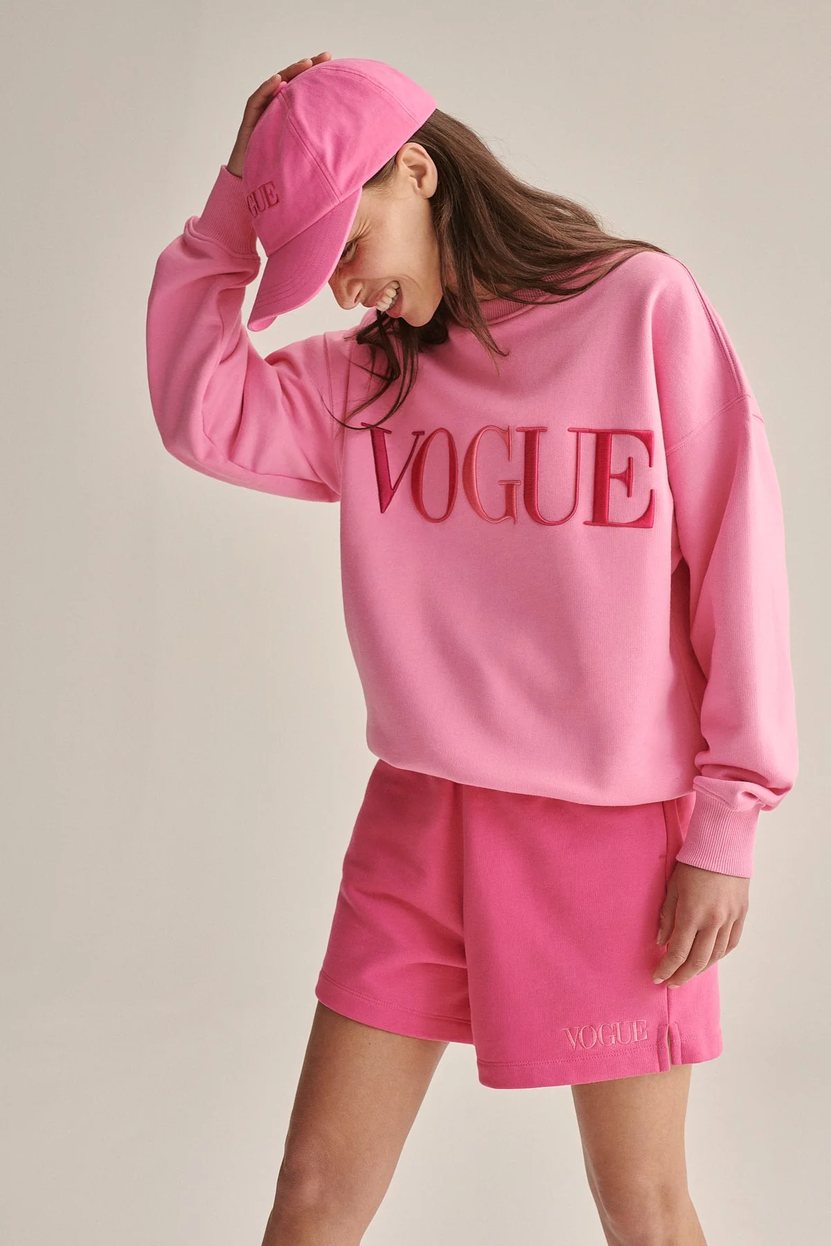 VOGUE Shorts Pink Embroidered Logo - Image 3