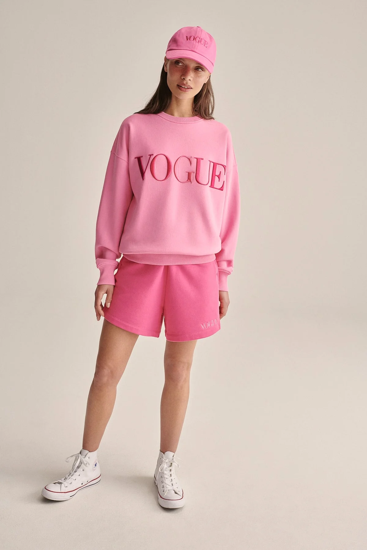 VOGUE Shorts Pink Embroidered Logo - Image 4