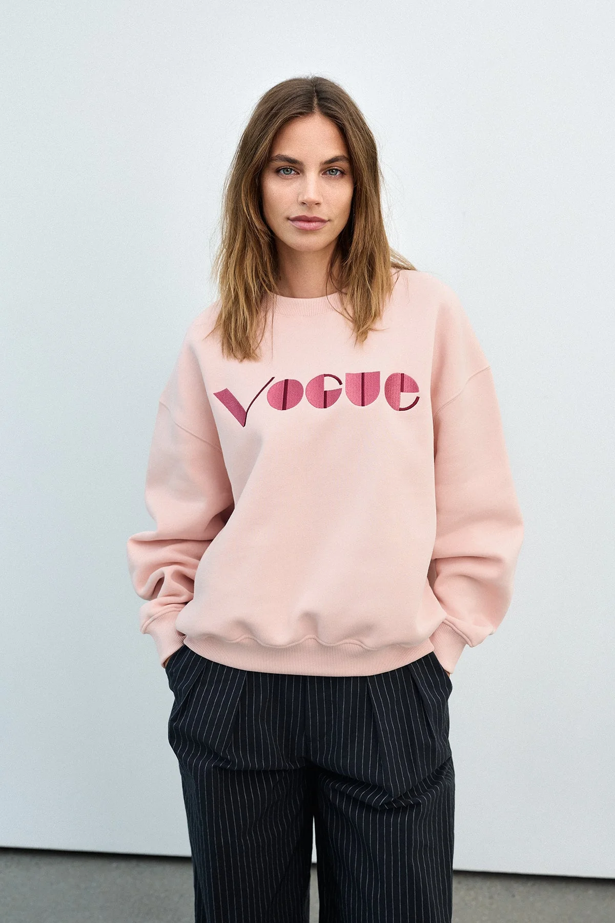 VOGUE Sweatshirt Smokey Rose Embroidered Logo - Image 3