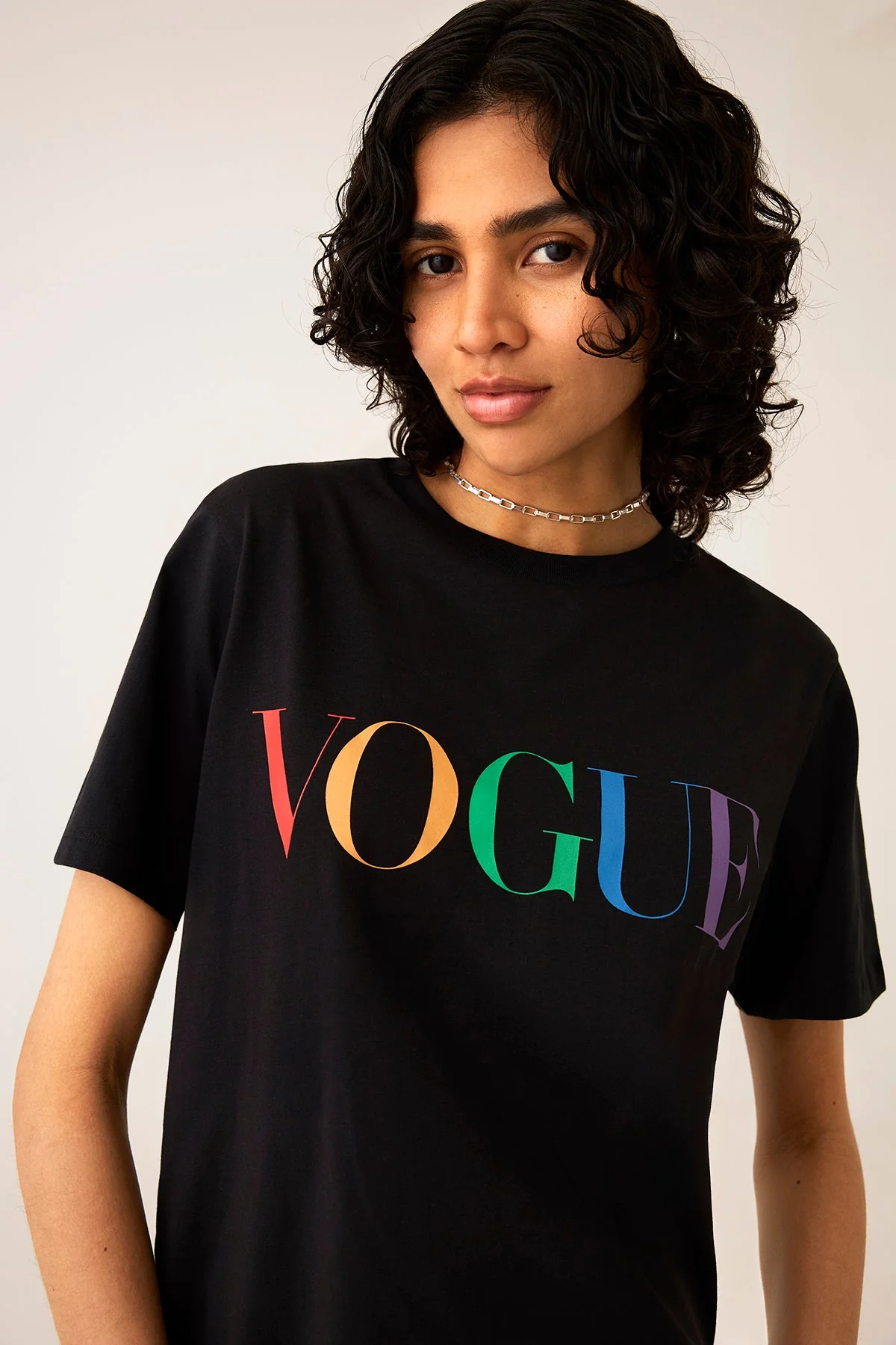 VOGUE T-Shirt Black Printed Colorful Logo - Image 2