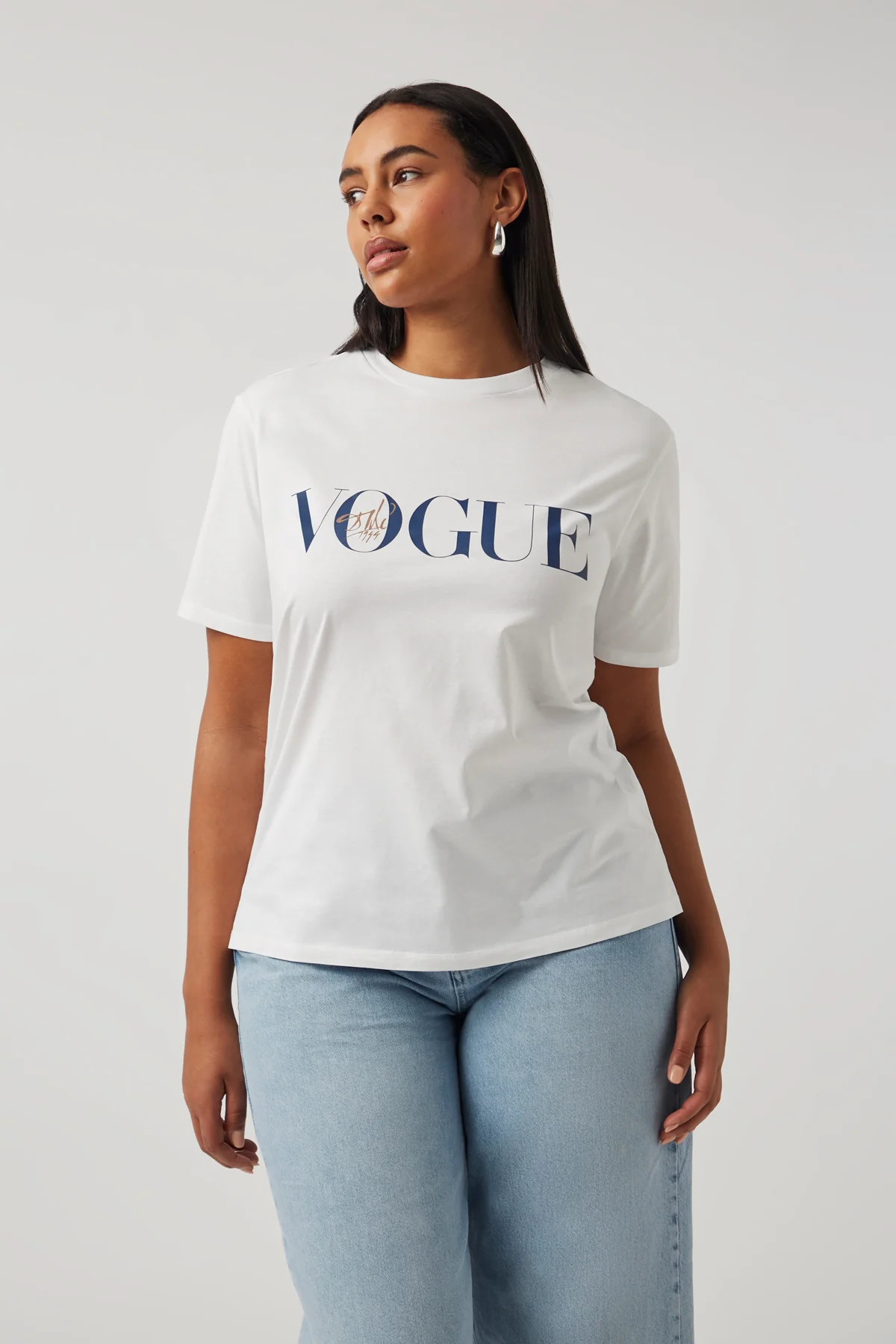 VOGUE T-Shirt White Dalí Cover Print Blue Logo - Image 5