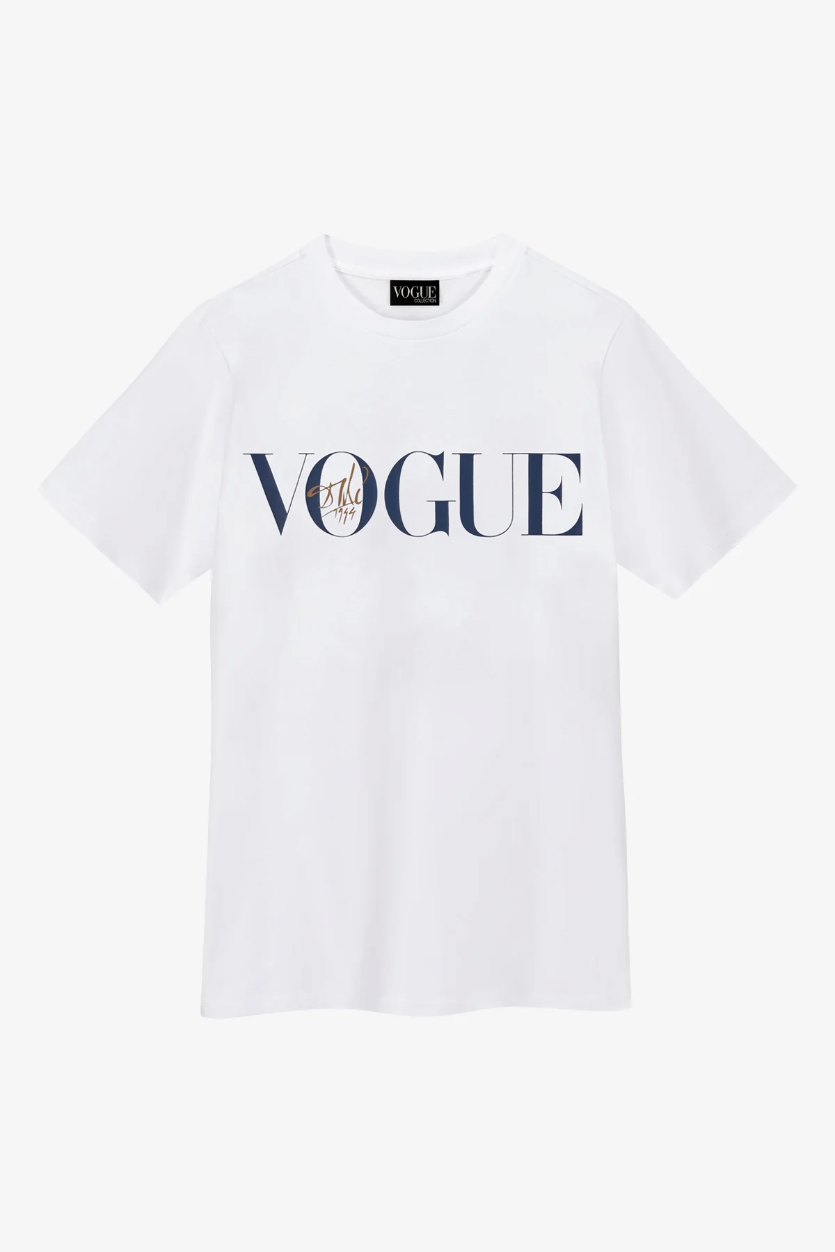VOGUE T-Shirt White Dalí Cover Print Blue Logo - Image 6