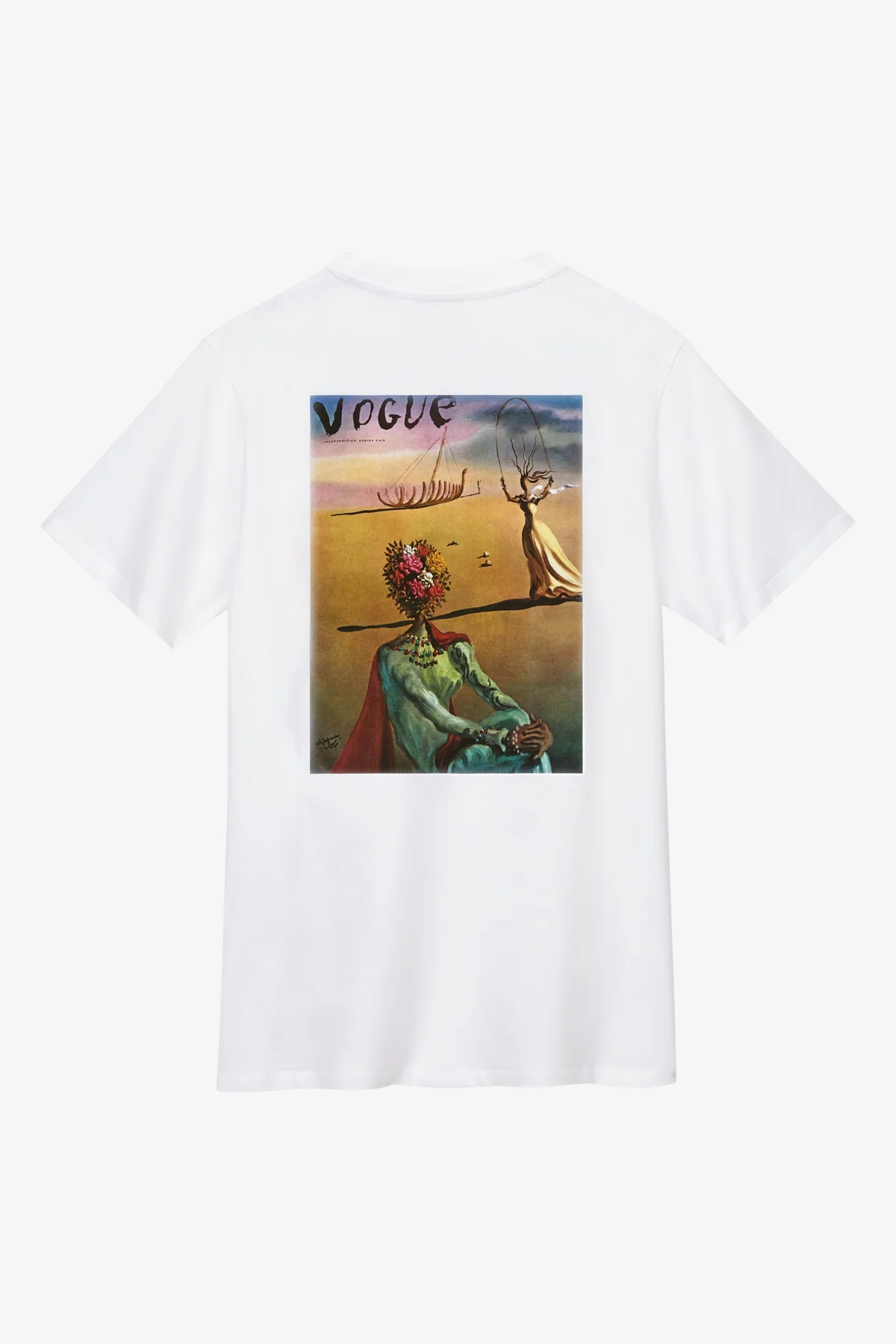 VOGUE T-Shirt White Dalí Cover Print Red Logo
