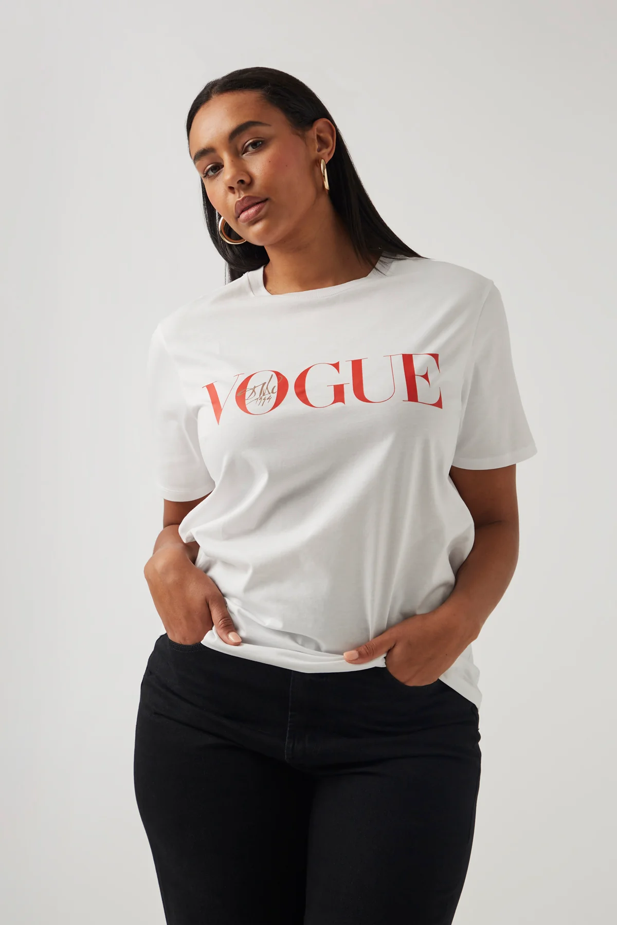 VOGUE T-Shirt White Dalí Cover Print Red Logo - Image 4