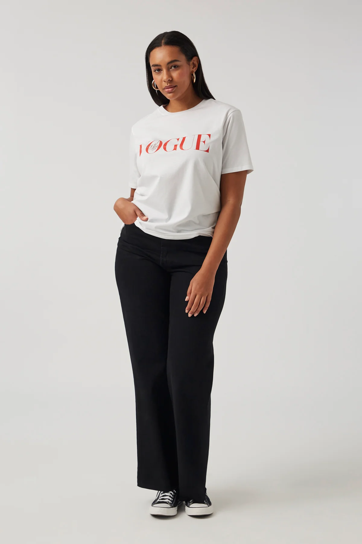 VOGUE T-Shirt White Dalí Cover Print Red Logo - Image 5